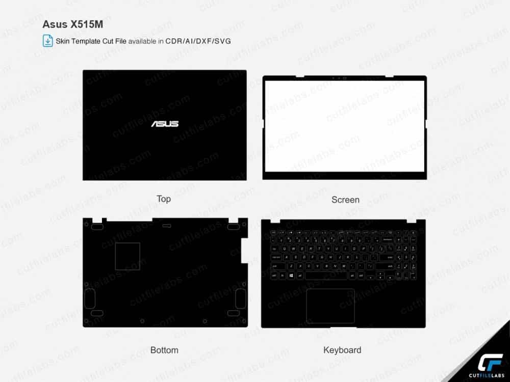 Asus VivoBook X515M, D515 (2021) Cut File Template