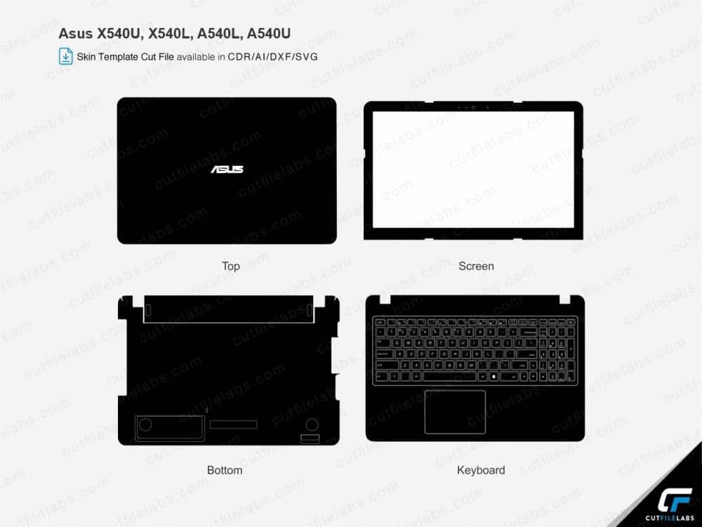 Asus X540U, X540L, A540L, A540U Cut File Template