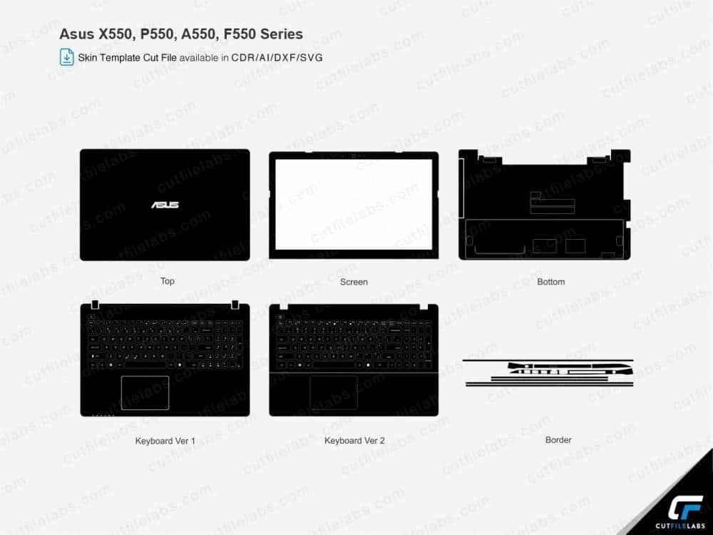 Asus X550, P550, A550, F550 Series (2014) Cut File Template