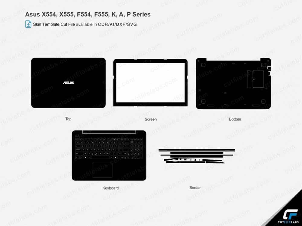 Asus X554, X555, F554, F555, K, A, P Series (2016) Cut File Template