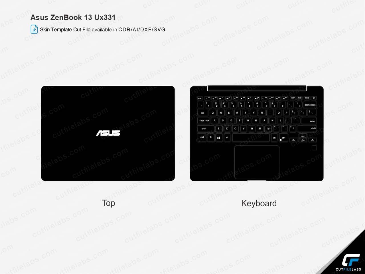 Asus ZenBook 13 UX331 Cut File Template