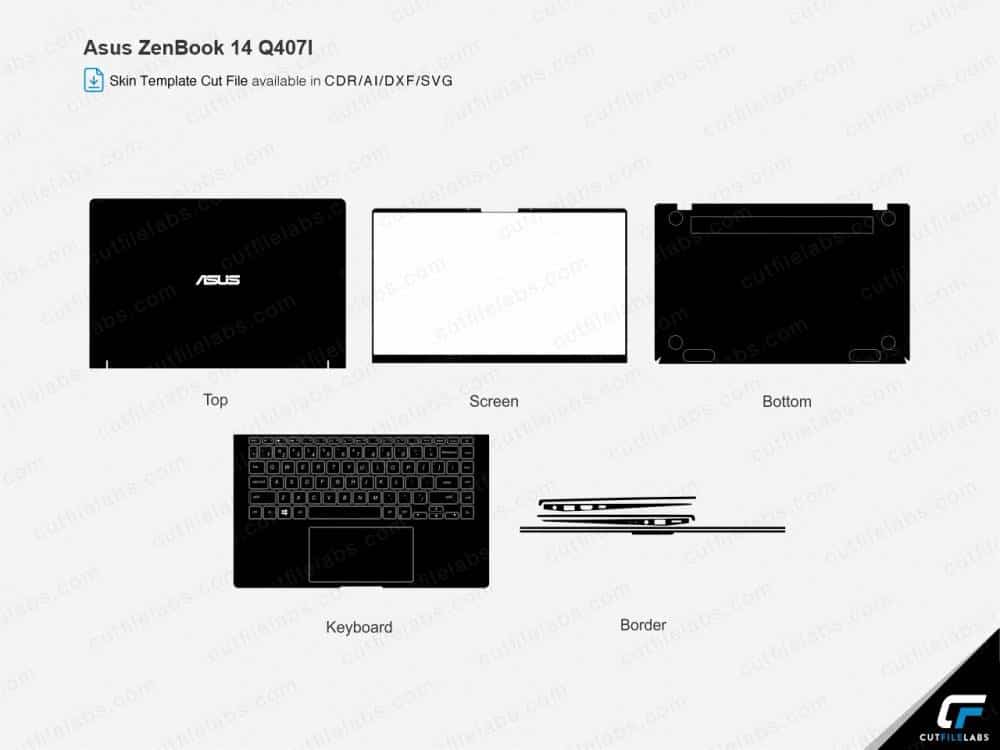 Asus ZenBook 14 Q407I (2020) Cut File Template