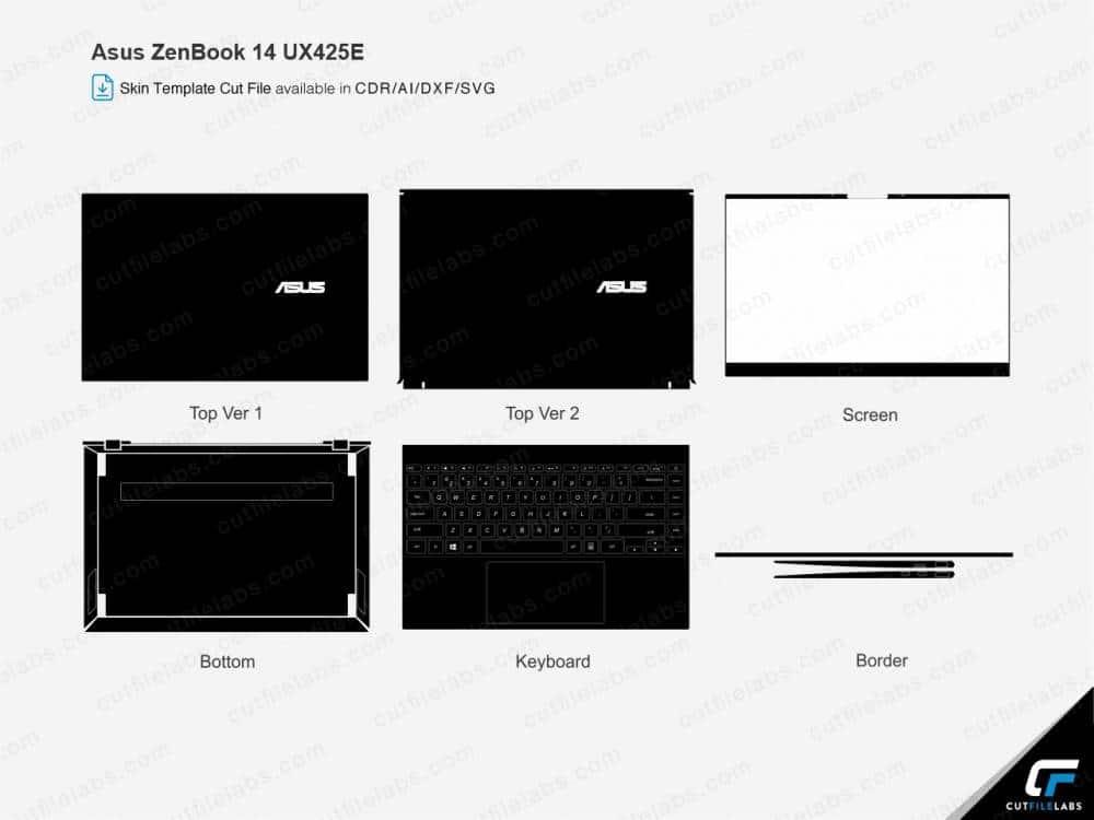 Asus ZenBook 14 UX425E Cut File Template