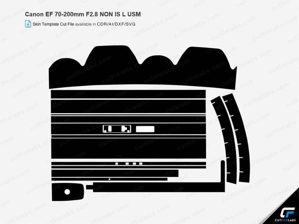 Canon EF 70-200mm F2.8 non IS L USM (1995) Cut File Template