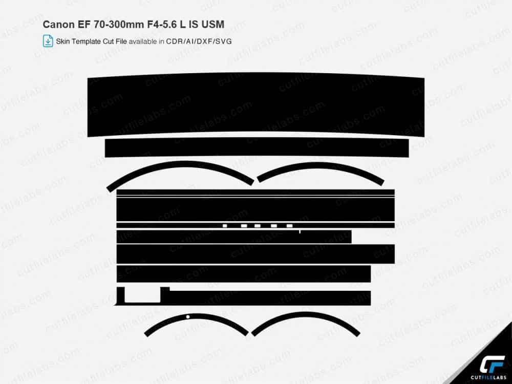 Canon EF 70-300mm F4-5.6 L IS USM (2016) Cut File Template