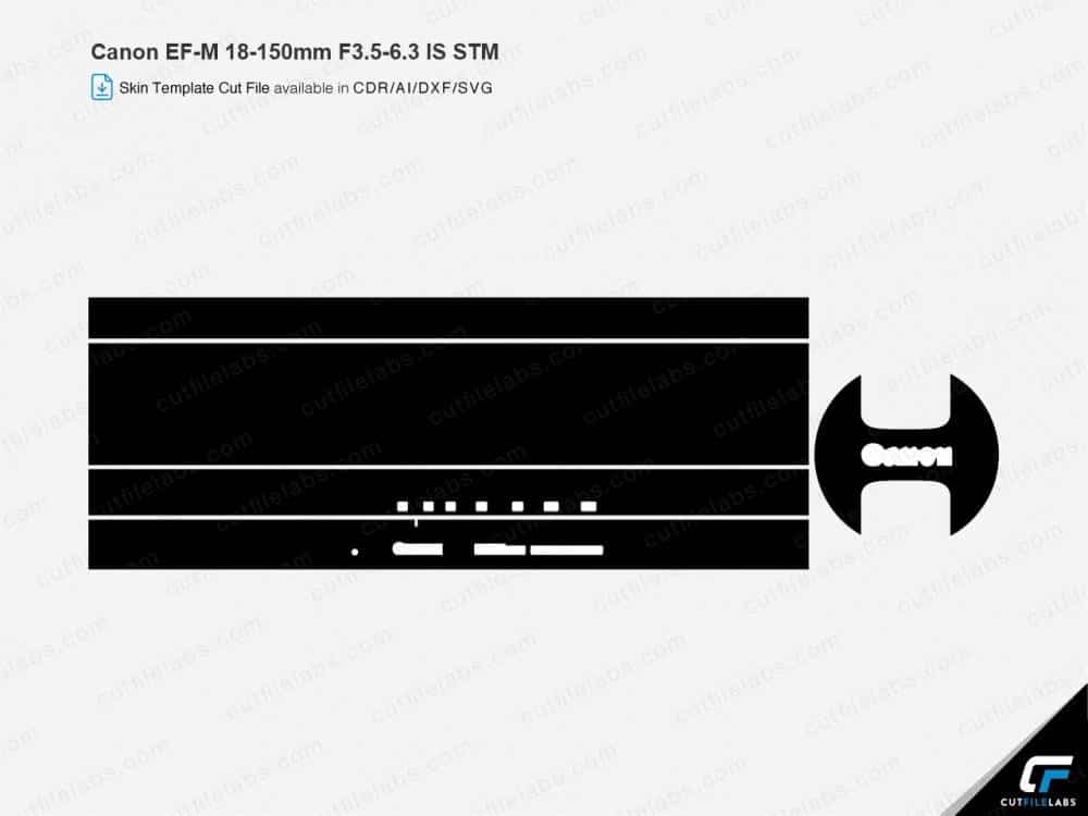 Canon EF-M 18-150mm F3.5-6.3 IS STM (2016) Cut File Template