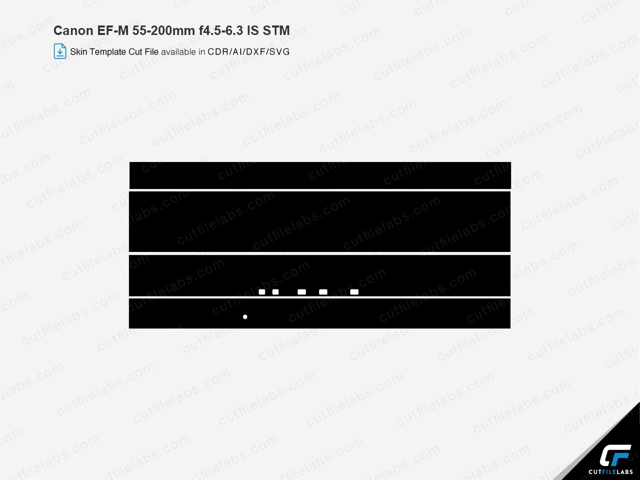 Canon EF-M 55-200mm f4.5-6.3 IS STM Cut File Template