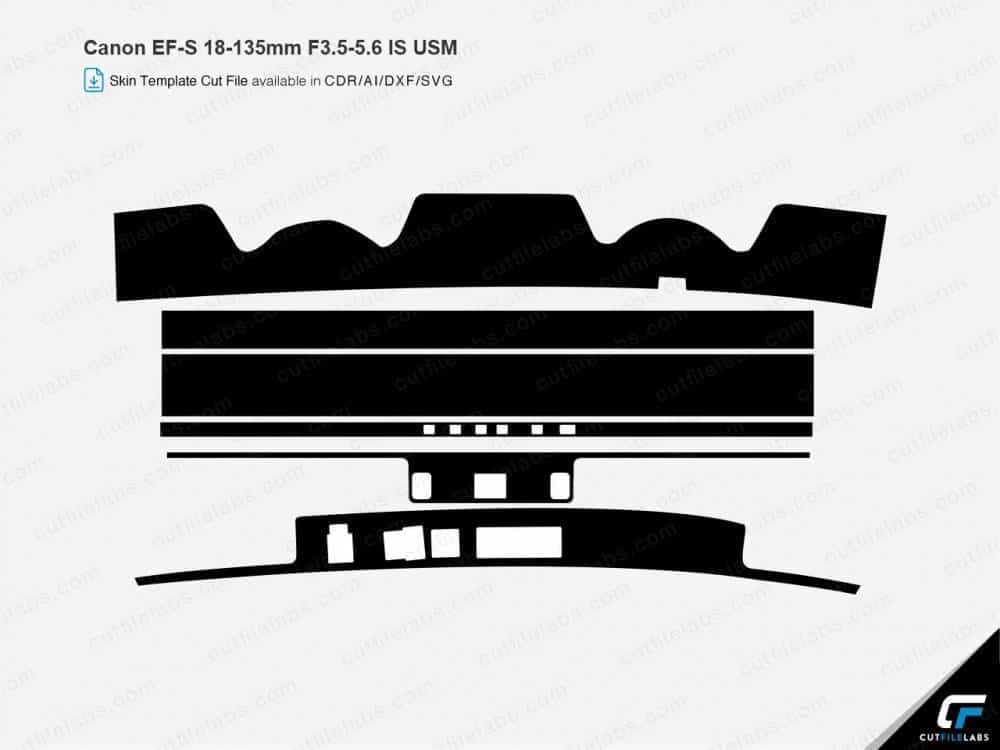 Canon EF-S 18-135mm F3.5-5.6 IS USM (2009) Cut File Template