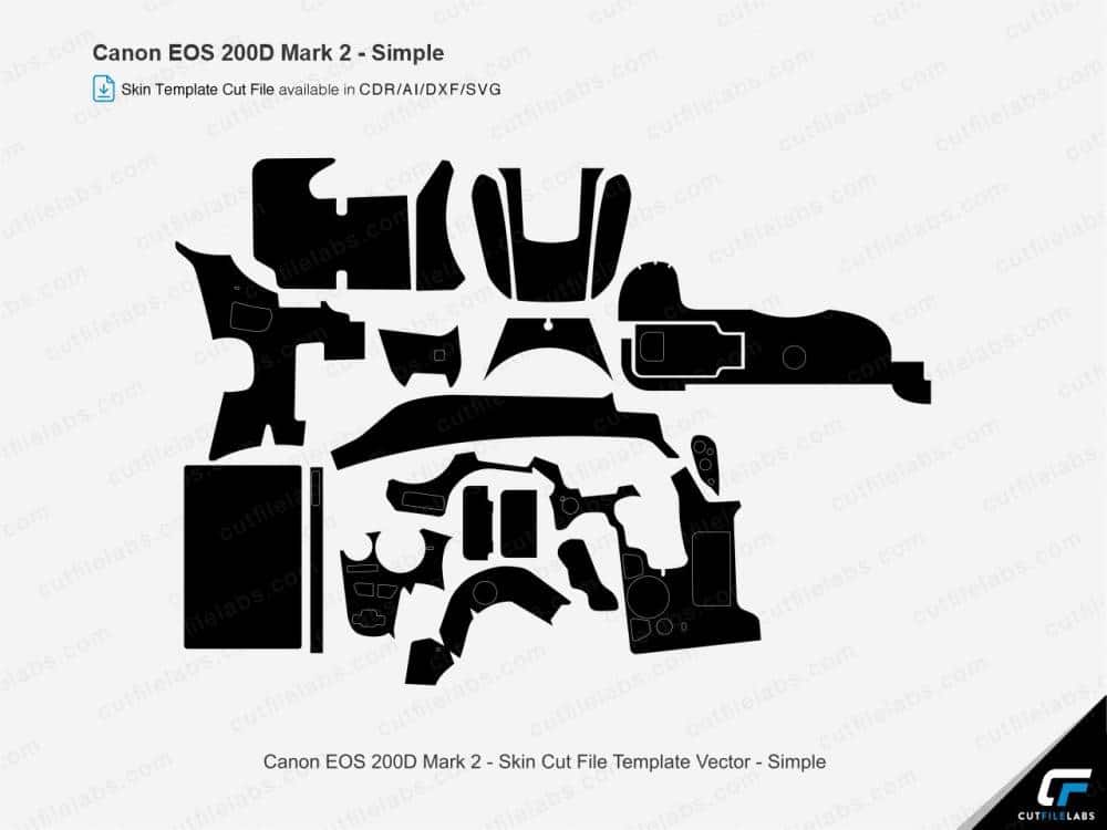 Canon EOS 200D Mark II Cut File Template