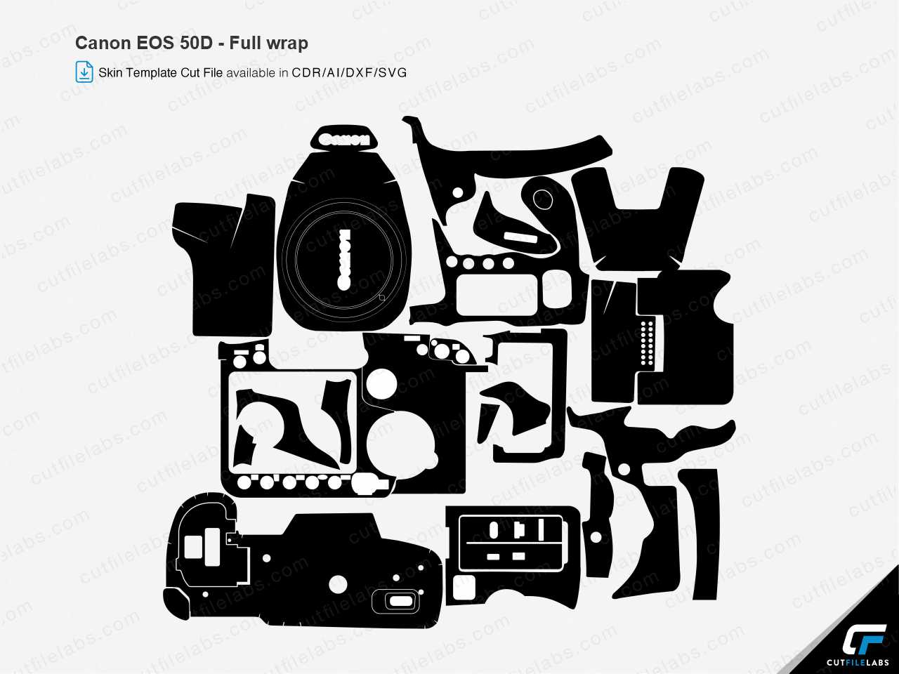 Canon EOS 50D (2008) Cut File Template