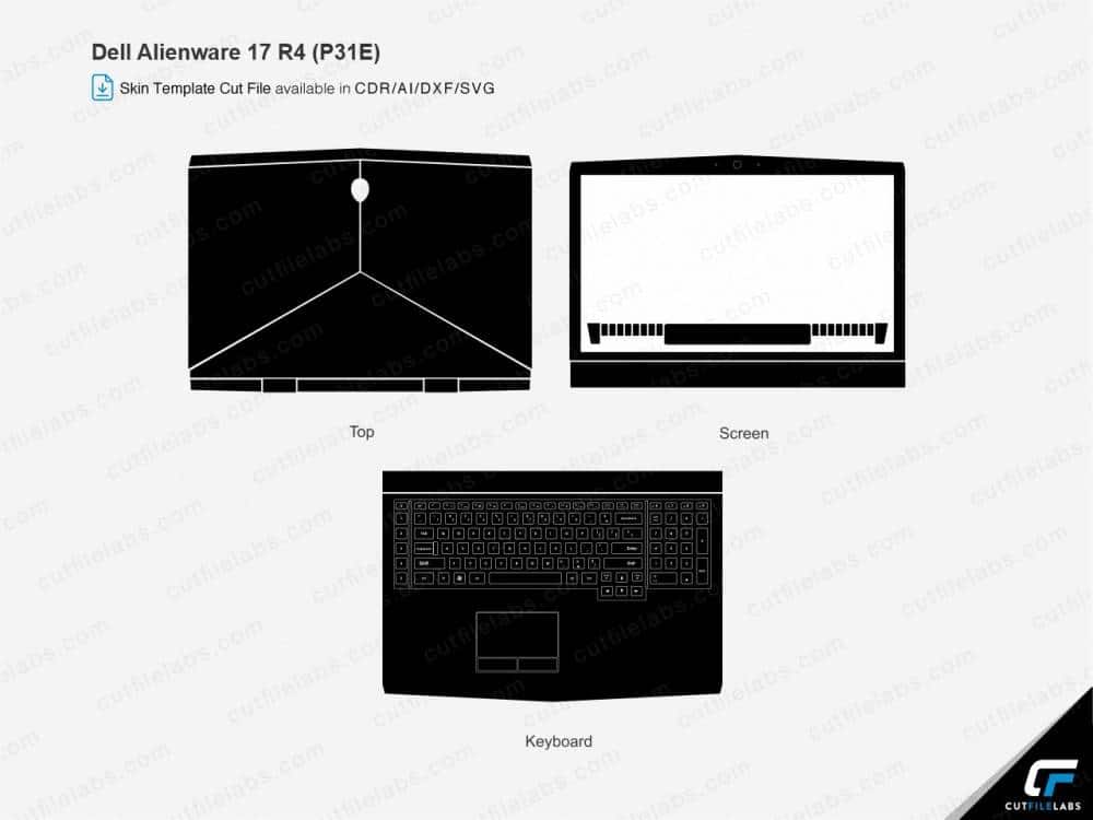 Dell Alienware 17 R4 (P31E) (2017) Cut File Template