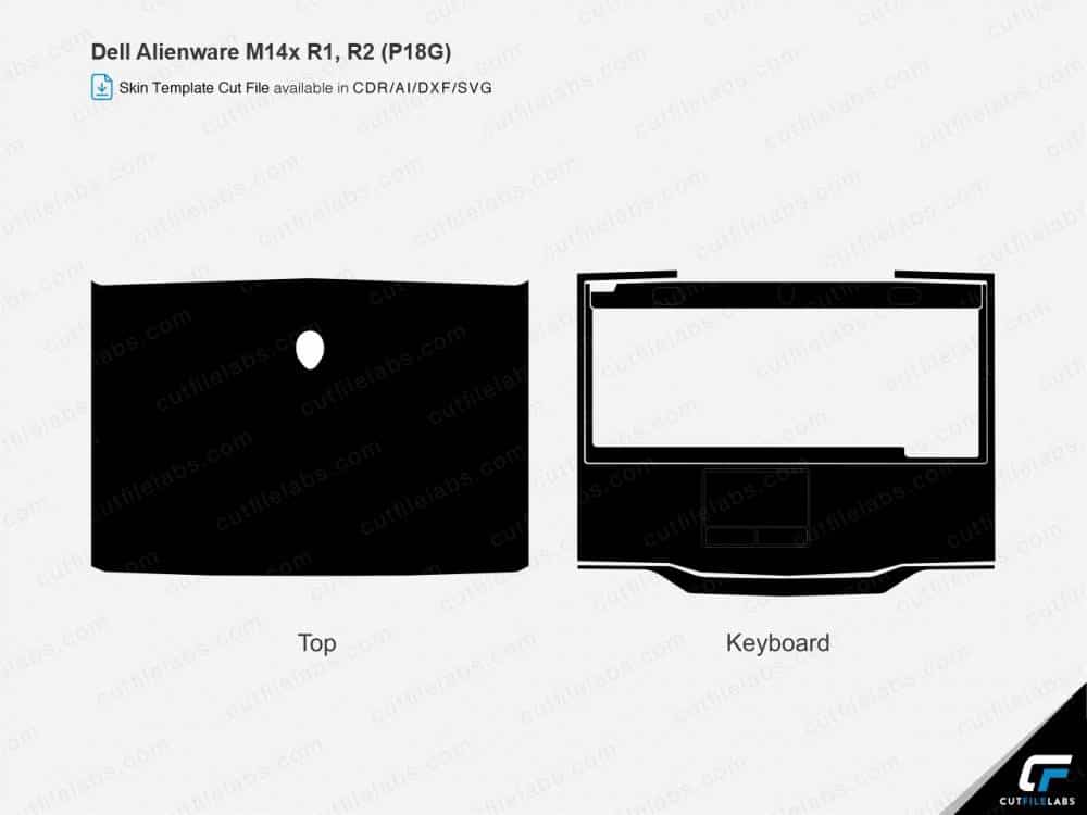 Dell Alienware M14x R1, R2 (P18G) (2012) Cut File Template