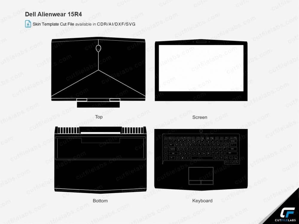 Dell Alienware 15 R4 (P69F) (2018) Cut File Template