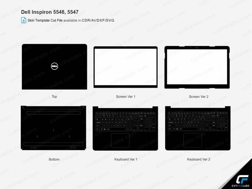 Dell Inspiron 5548, 5547 (P39F) (2015) Cut File Template