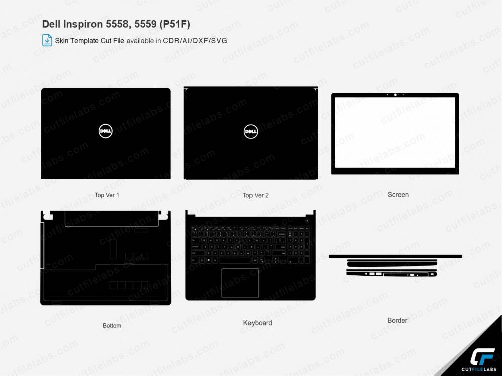 Dell Inspiron 5558, 5559 (P51F) Cut File Template