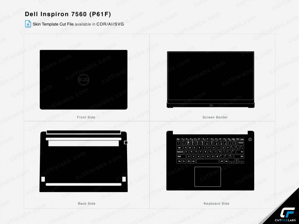 Dell Inspiron 7560 (P61F) (2016) Cut File Template