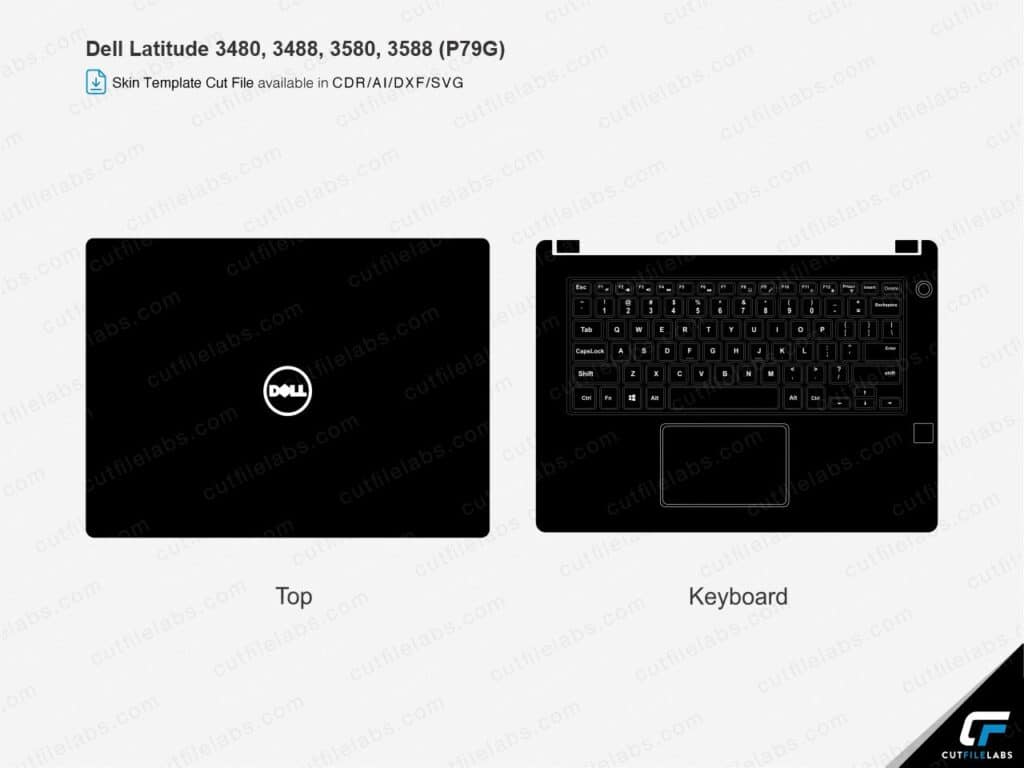 Dell Latitude 3480, 3488, 3580, 3588 (P79G) Cut File Template