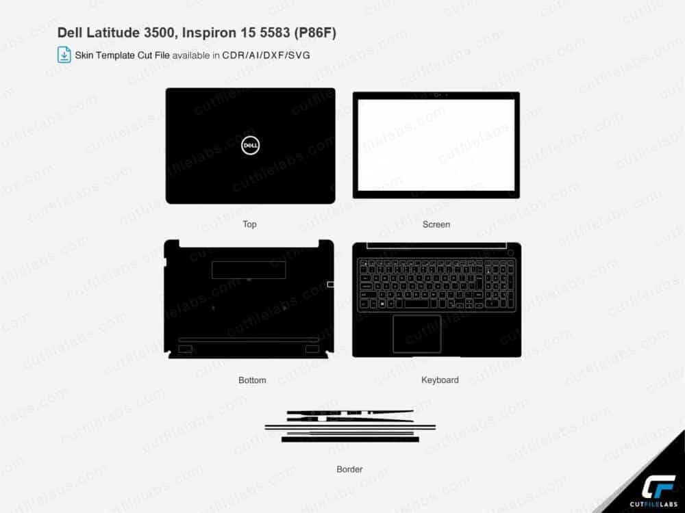 Dell Latitude 3500, Inspiron 15 5583 (P86F) (2020) Cut File Template