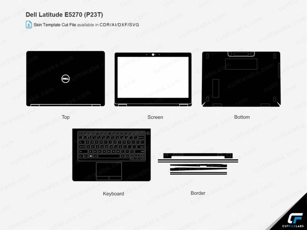 Dell Latitude E5270 (P23T) (2017) Cut File Template