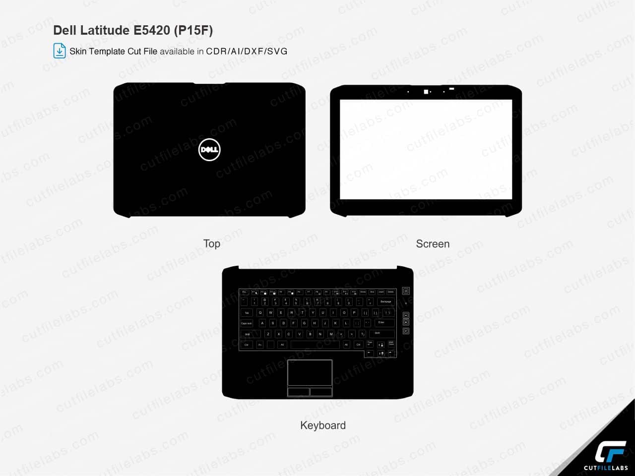 Dell Latitude E5420 (P15F) (2012) Cut File Template