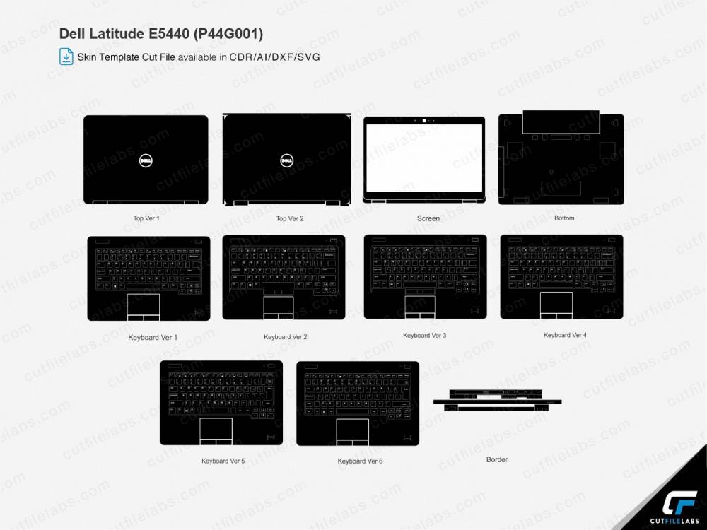 Dell Latitude E5440 (P44G001) (2014) Cut File Template