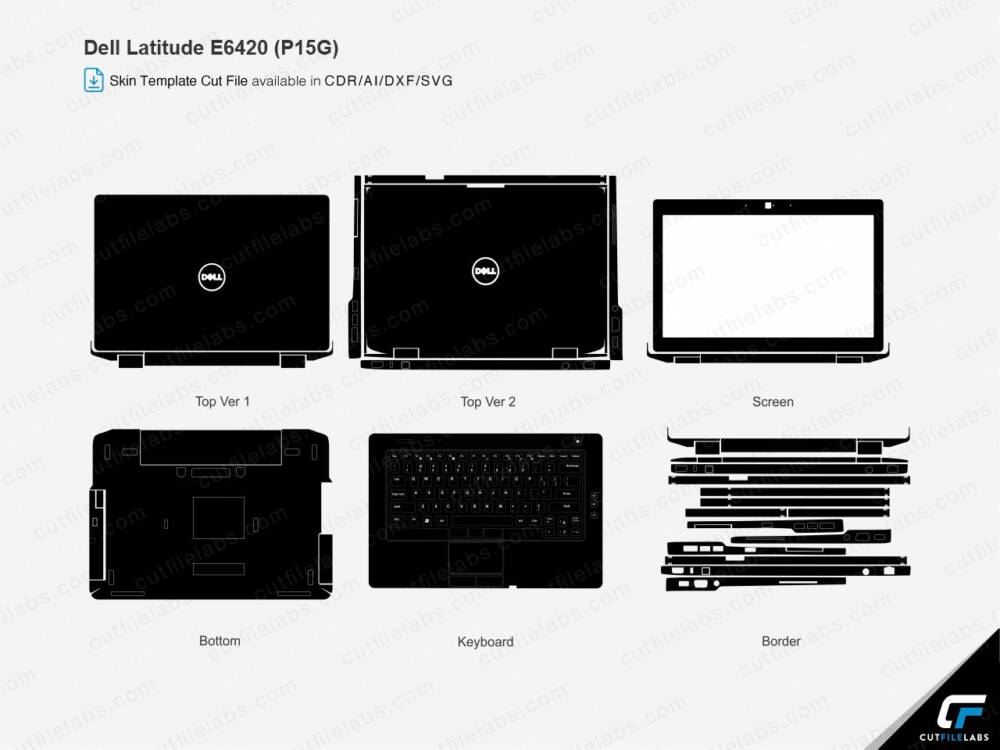 Dell Latitude E6420 (P15G) Skin Cut File Template