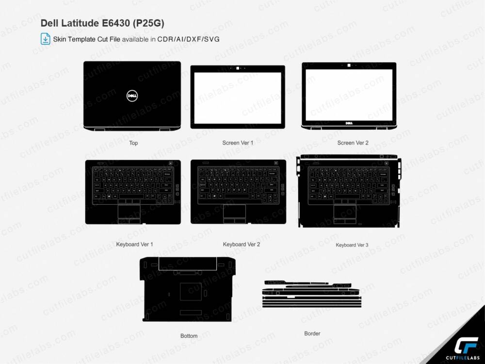 Dell Latitude E6430 (P25G) Cut File Template