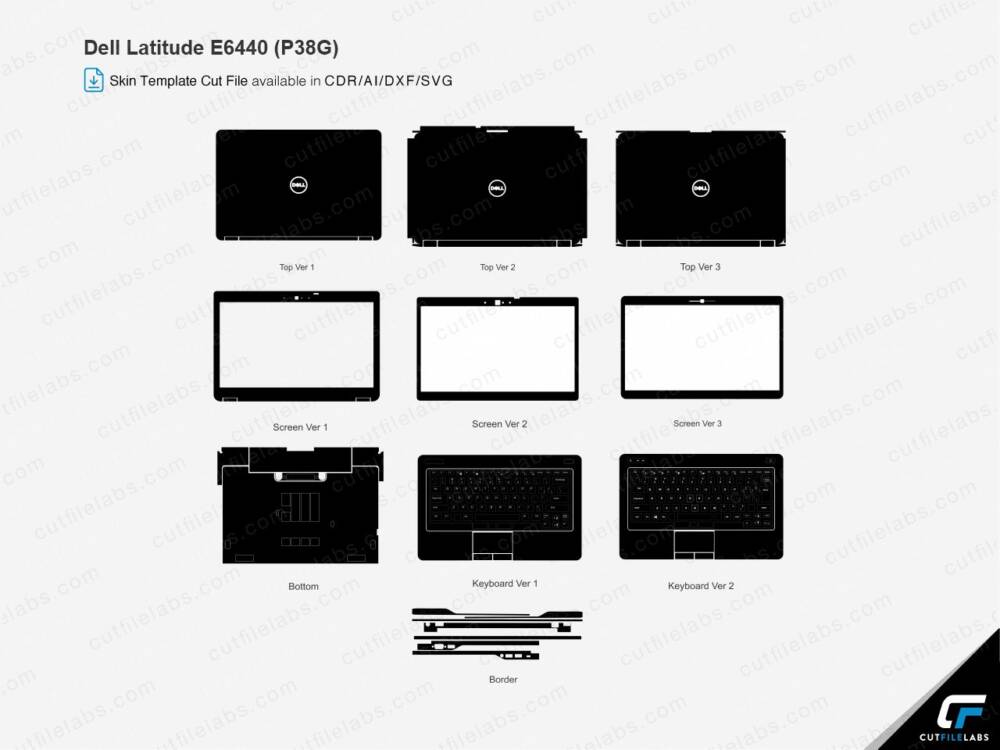 Dell Latitude E6440 (P38G) Cut File Template
