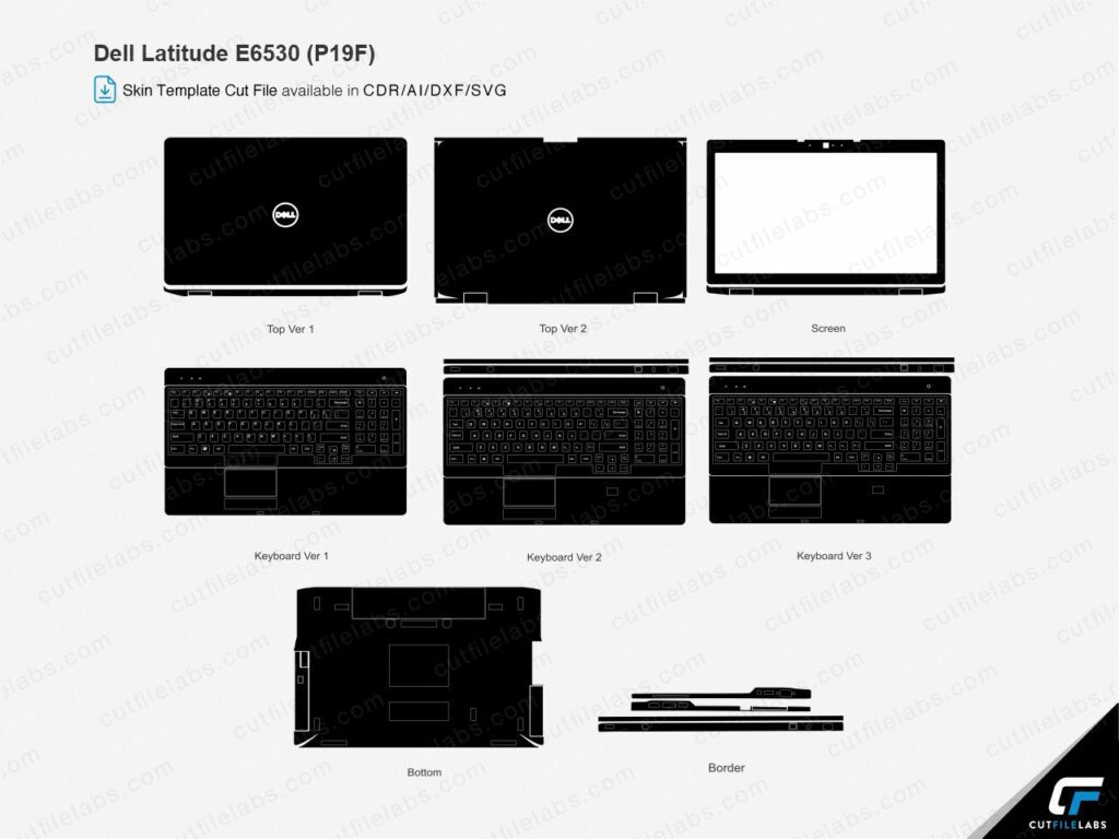 Dell Latitude E6530 (P19F) Cut File Template