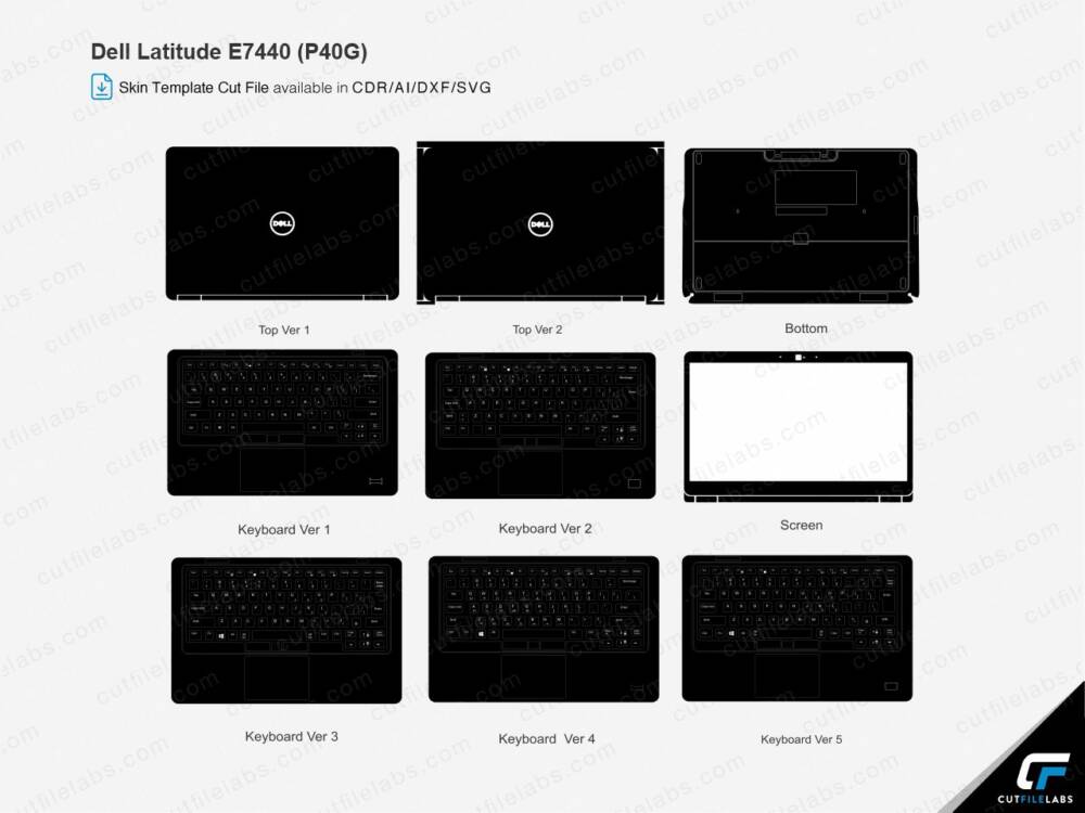 Dell Latitude E7440 (P40G) Cut File Template