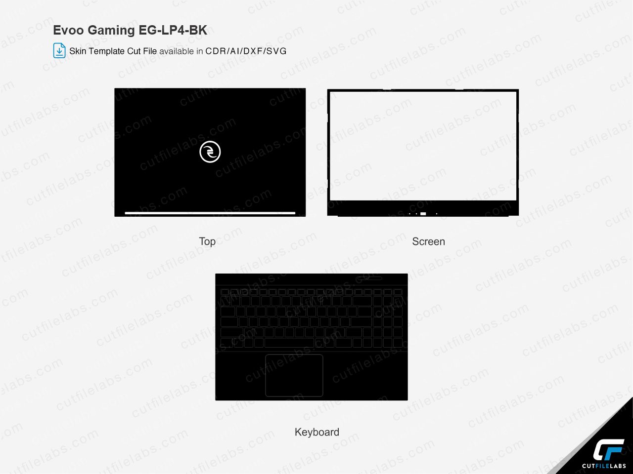 Evoo Gaming EG-LP4-BK Cut File Template
