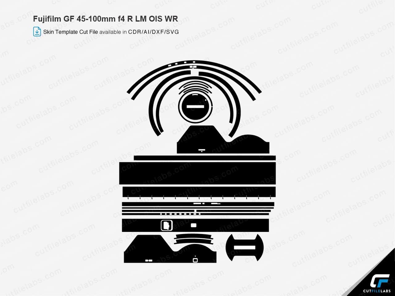 Fujifilm GF 45-100mm f4 R LM OIS WR (2019) Cut File Template
