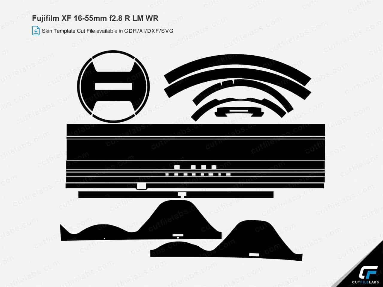 Fujifilm XF 16-55mm f2.8 R LM WR (2015) Cut File Template