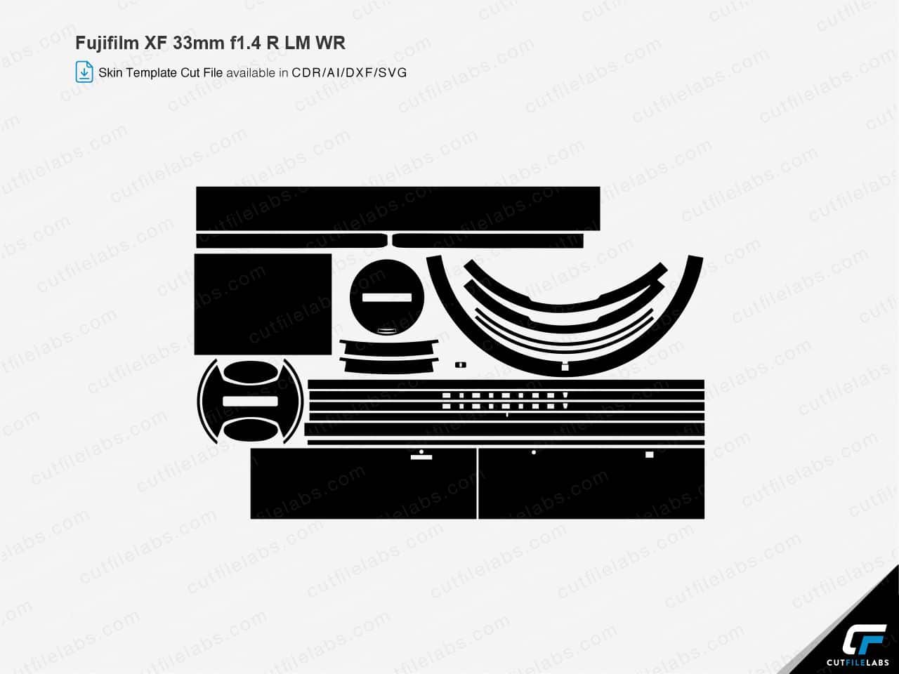 Fujifilm XF 33mm f1.4 R LM WR (2021) Cut File Template