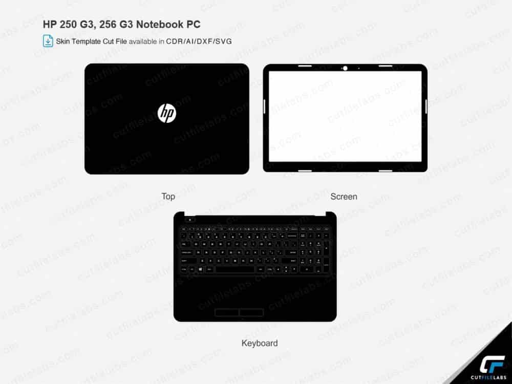 HP 250 G3, 256 G3 Notebook PC Cut File Template