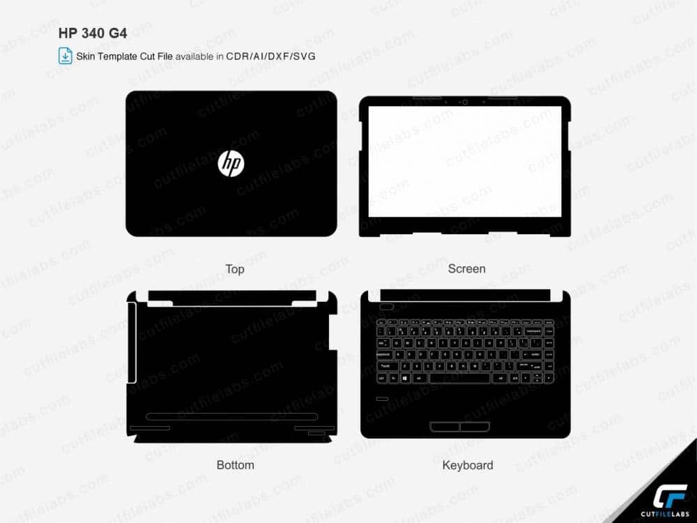HP ProBook 340 G4 (2019) Cut File Template