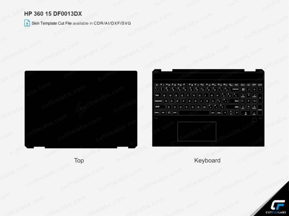 HP Spectre x360 15-df Series (2016) Cut File Template