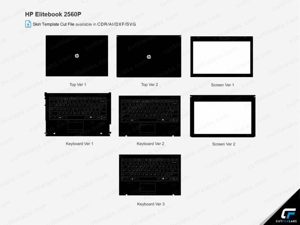 HP EliteBook 2560p (2011) Cut File Template