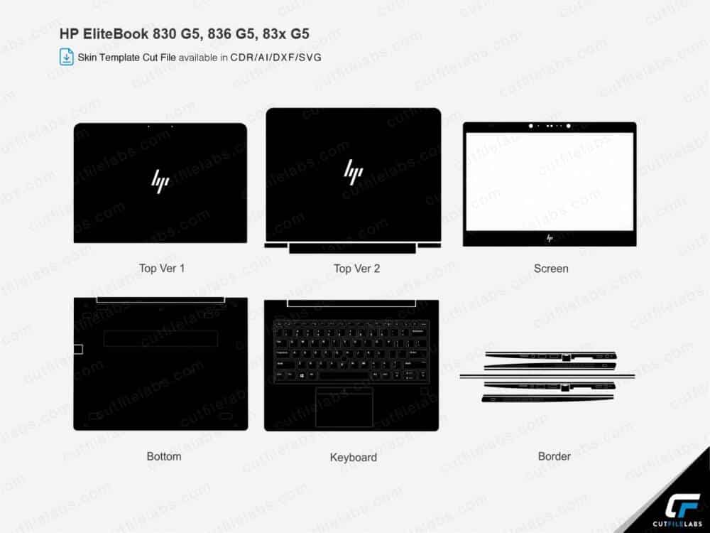 HP EliteBook 830 G5, 836 G5, 83x G5 Cut File Template
