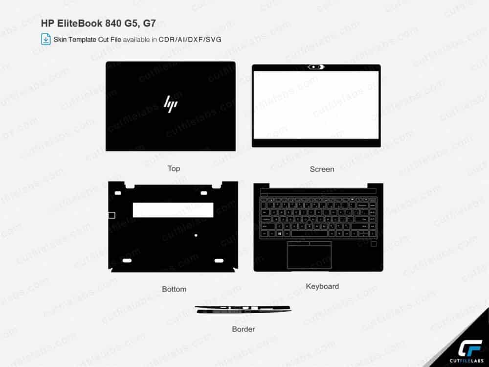 HP EliteBook 840 G5, G7; 745 G5 (2018, 2019) Cut File Template
