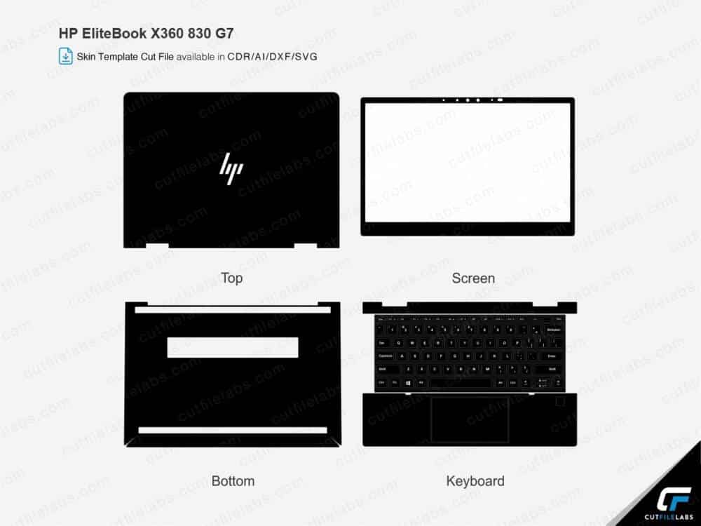 HP EliteBook X360 830 G7 (2020) Cut File Template