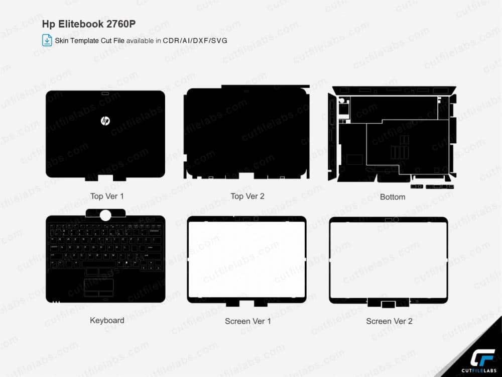 HP EliteBook 2760p (2011) Cut File Template