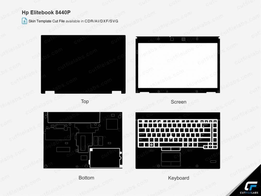 HP EliteBook 8440p (2010) Cut File Template