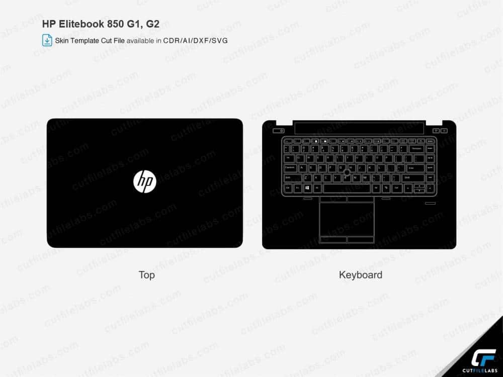 HP EliteBook 850 G1, G2 (2014, 2015) Cut File Template