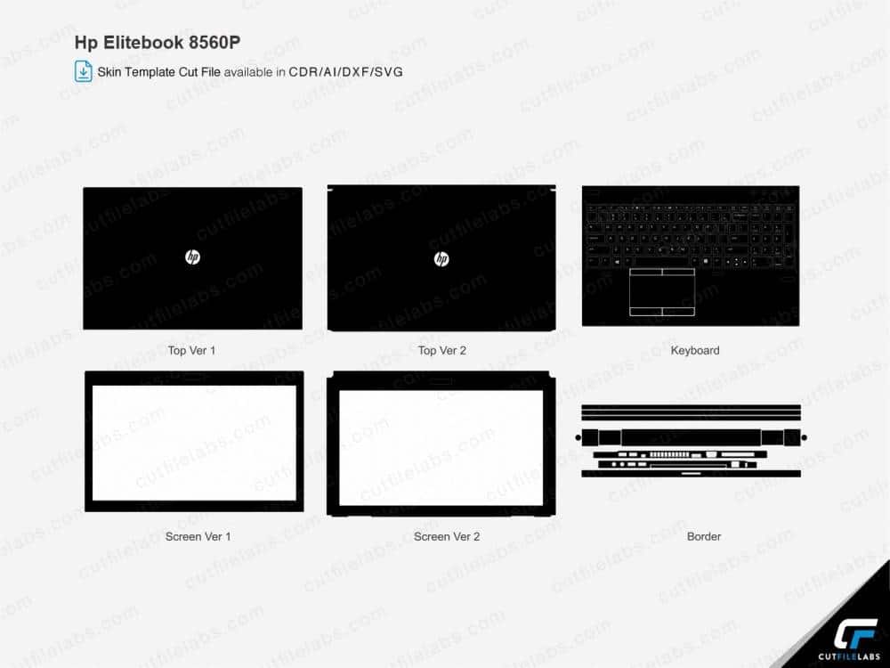 HP EliteBook 8560p (2013) Cut File Template