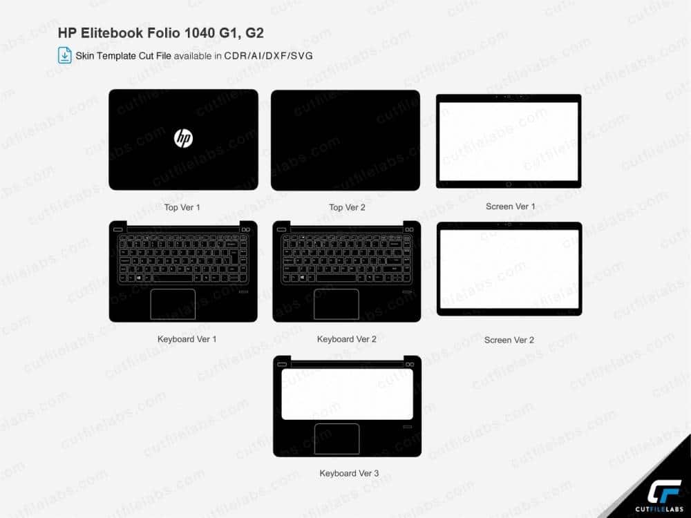HP EliteBook Folio 1040 G1, G2 (2014, 2015) Cut File Template