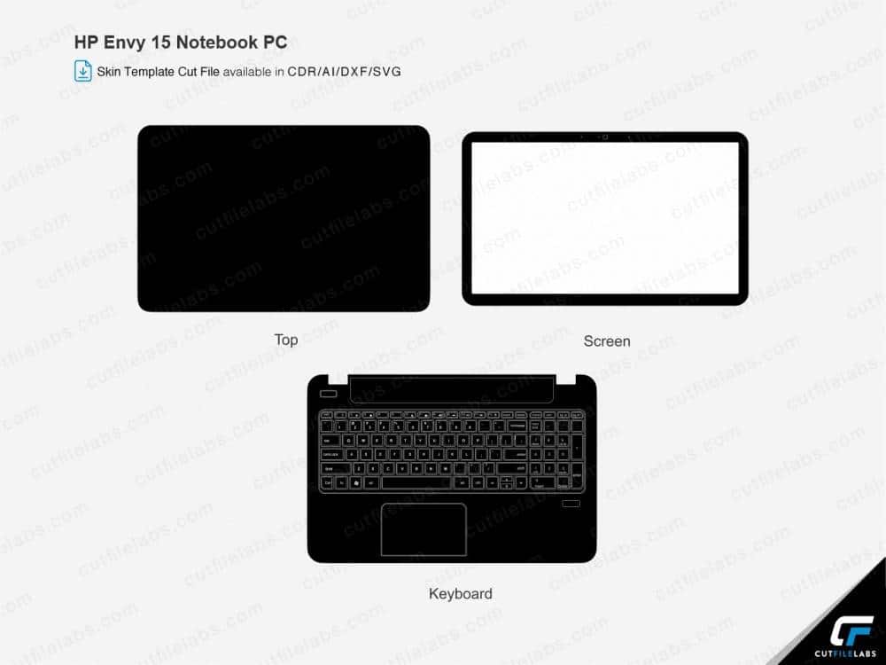 HP Envy 15 NoteBook PC Cut File Template