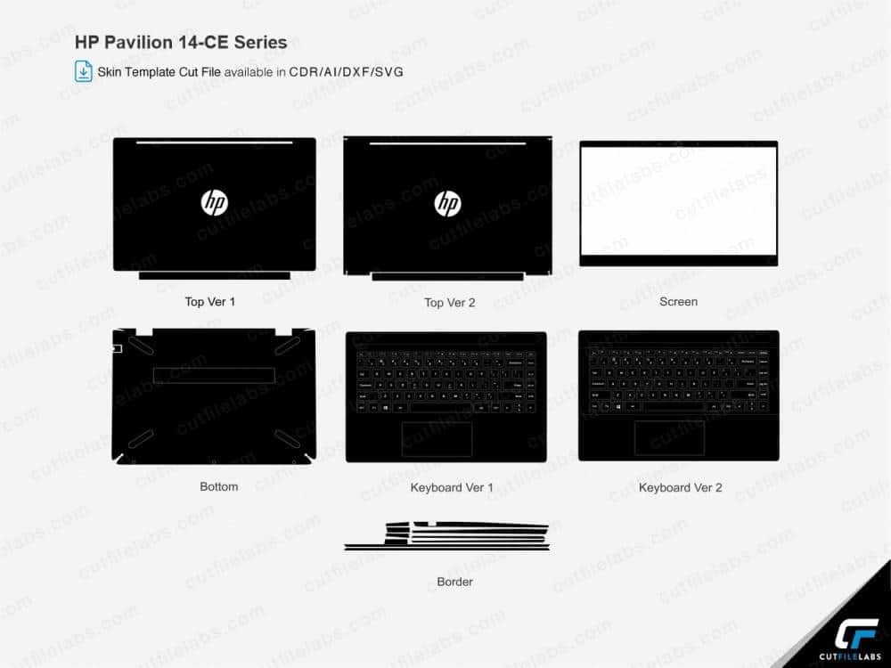 HP Pavilion 14-ce Series Cut File Template
