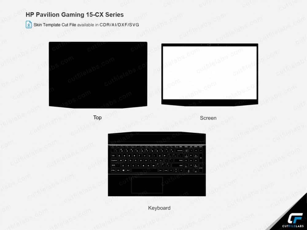 HP Pavilion Gaming 15-cx Series (2018) Cut File Template