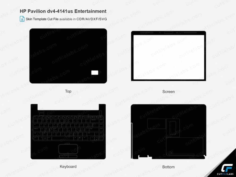 HP Pavilion DV4-4141us Entertainment (2011) Cut File Template
